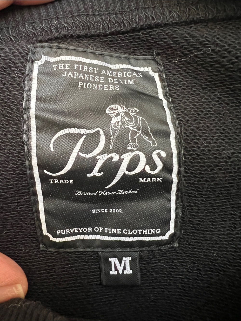 PRPS Mens M Black Red Distressed Openwork Crewneck Sweatshirt Streetwear Moto - Picture 4 of 7